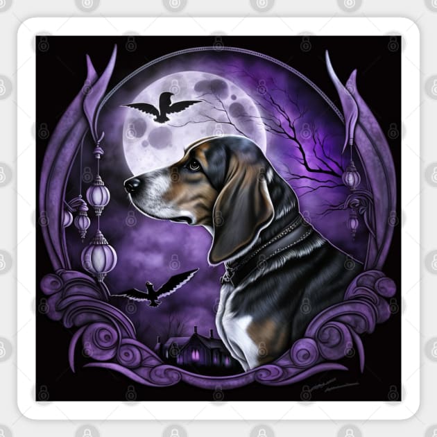 Gothic Abstract Beagle Sticker by Enchanted Reverie